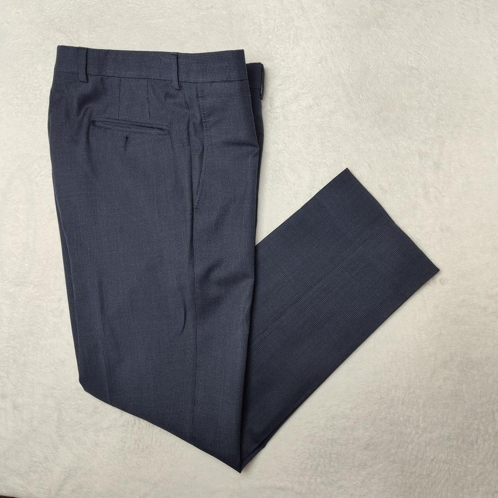 Ted Baker Pants Mens 33x32 Blue Check Wool Slim Tapered Jefferson Dress Canada